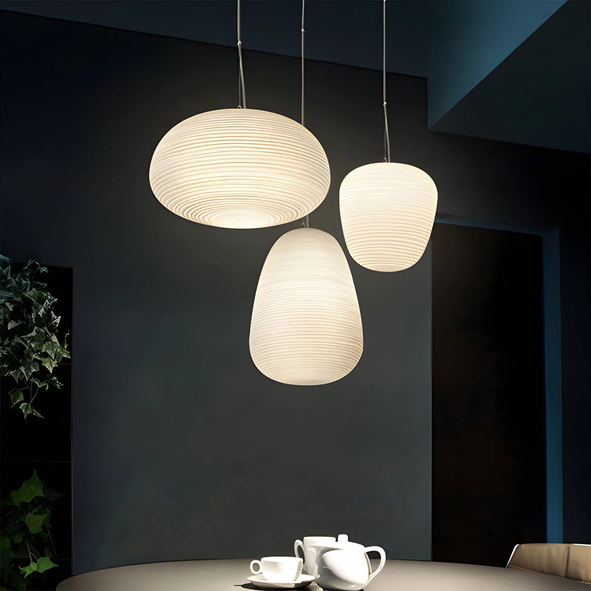 Antizer Lantern Blown Glass Pendant Light