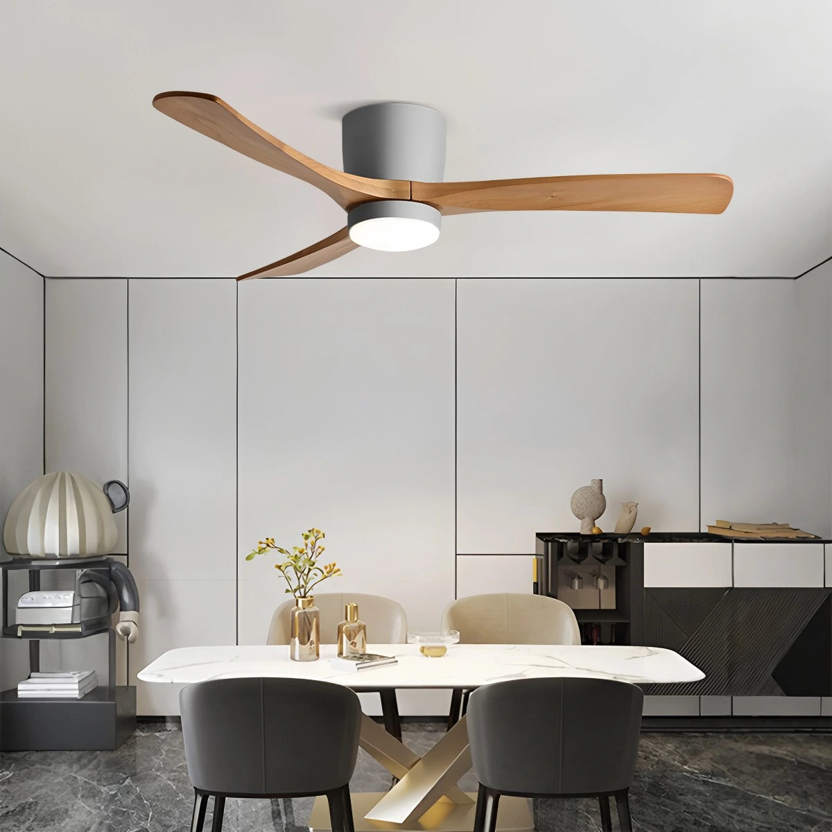Antizer Large Low Profile Ceiling Fan with Light