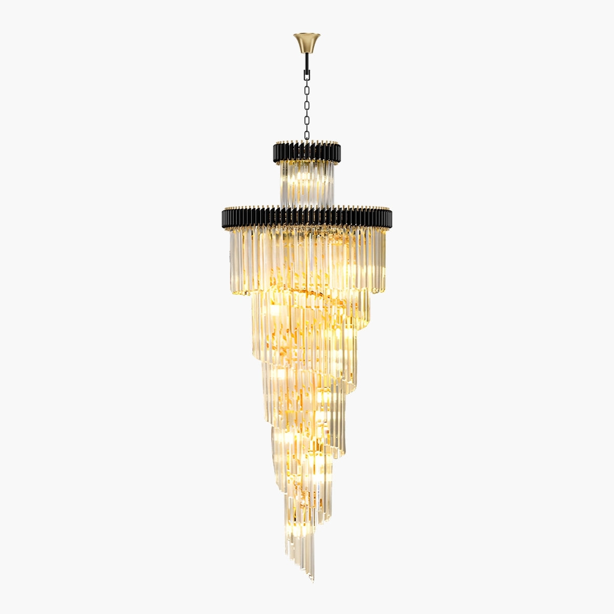 Antizer Large Luxury Crystal Long Chandelier