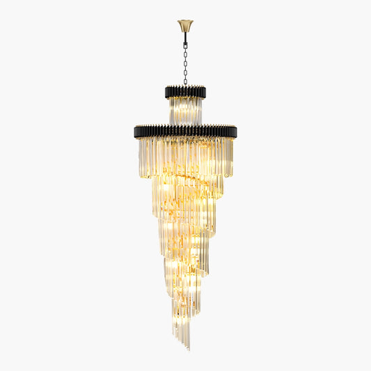 Antizer Large Luxury Crystal Long Chandelier