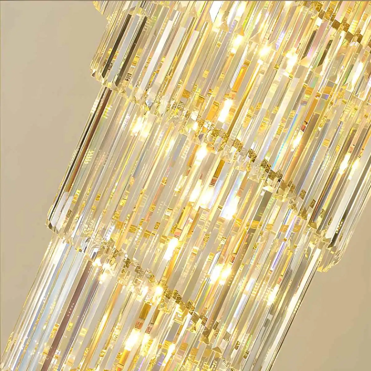 Antizer Large Luxury Crystal Long Chandelier