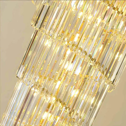 Antizer Large Luxury Crystal Long Chandelier