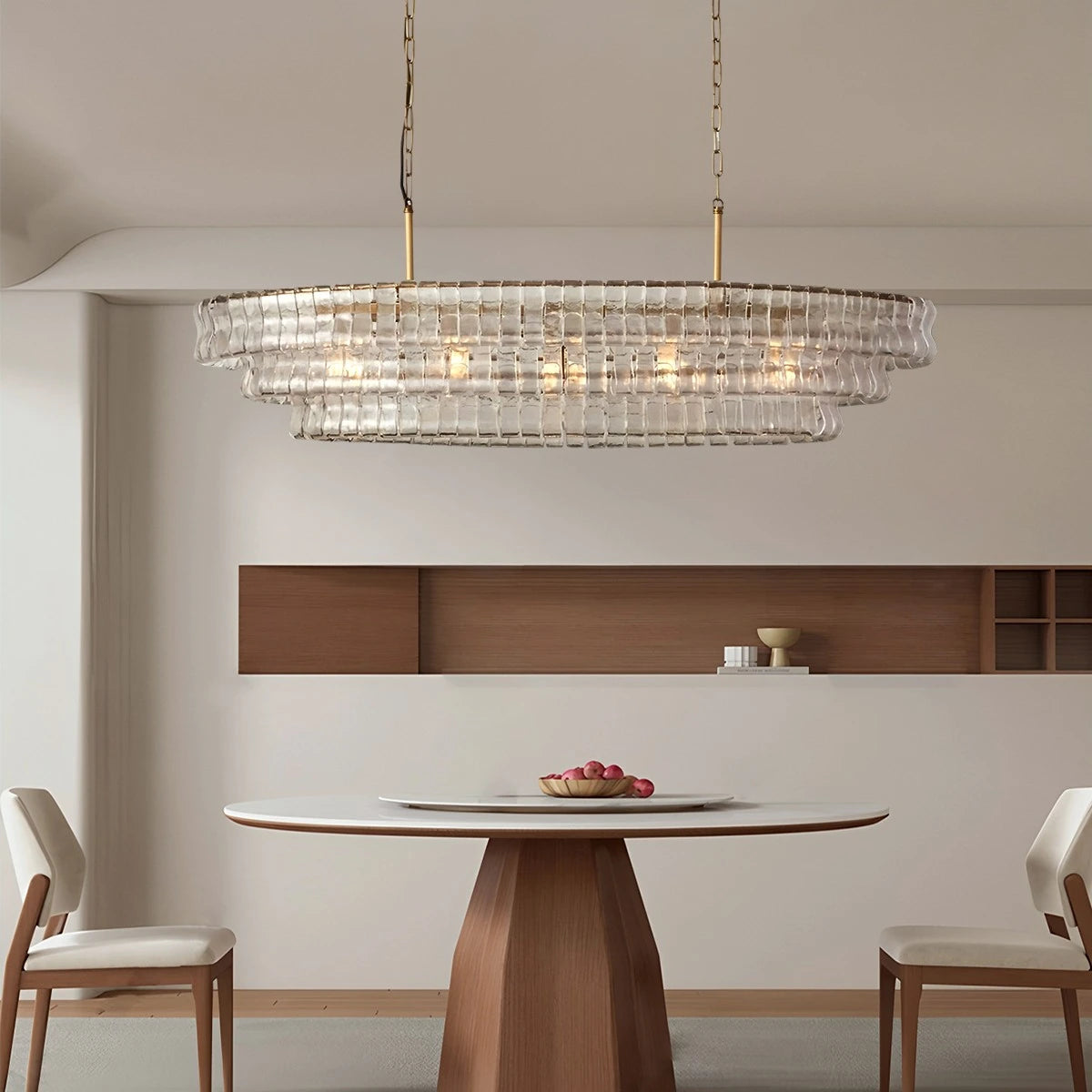Antizer Light Luxury Murano Ring Layered Glass Chandelier