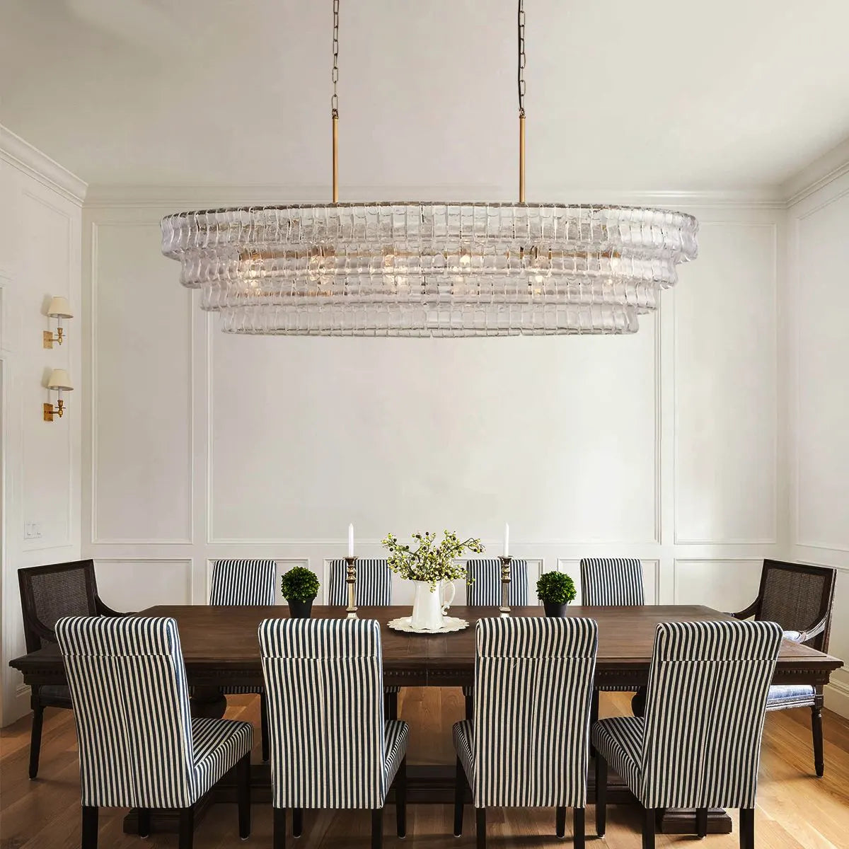 Antizer Light Luxury Murano Ring Layered Glass Chandelier