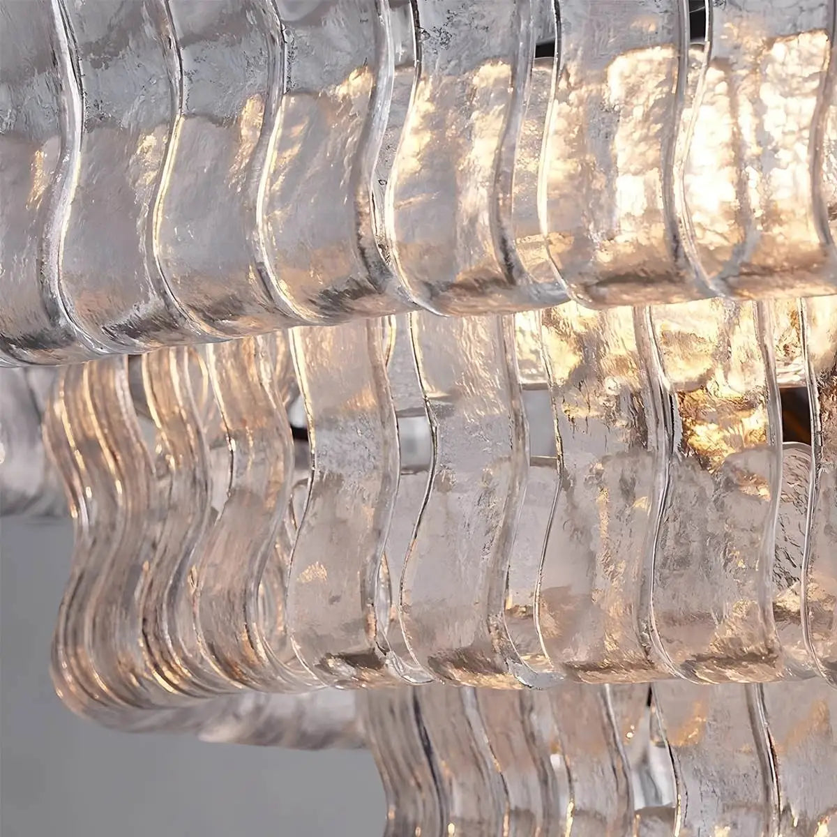 Antizer Light Luxury Murano Ring Layered Glass Chandelier