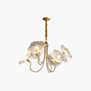Antizer Lotus Leaf Glass Chandelier for Living Room