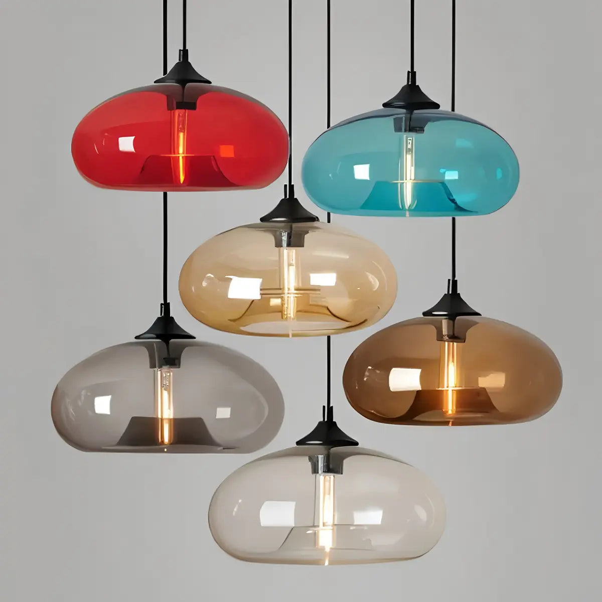 Antizer Colorful Glass Pendant Light for Dining Area