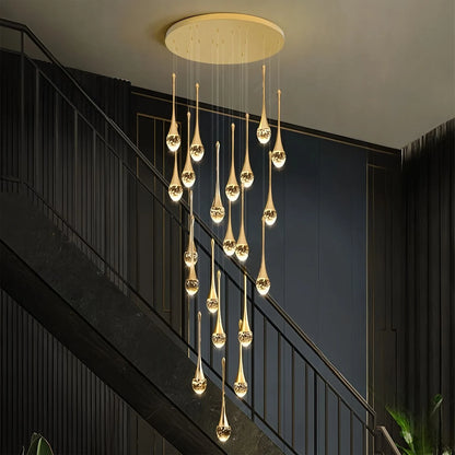 Antizer Luxury Water Drop Pendant Chandelier for Living Room