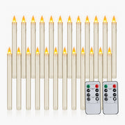 Antizer Lvory Drip Flameless Taper Candle 24 Pack × 16