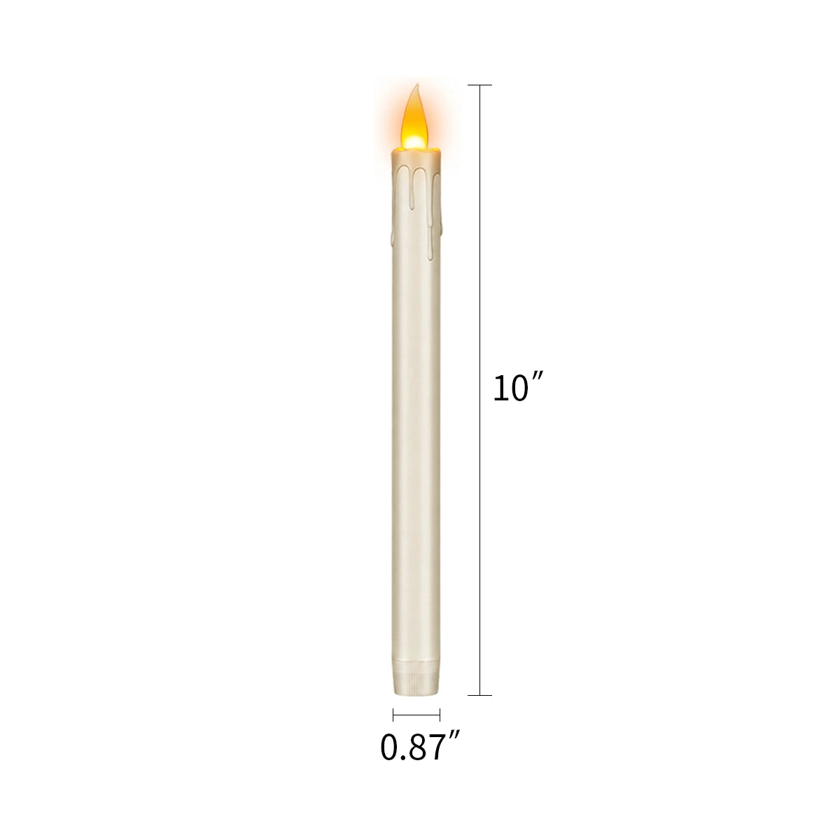 Antizer Lvory Drip Flameless Taper Candle 24 Pack × 16
