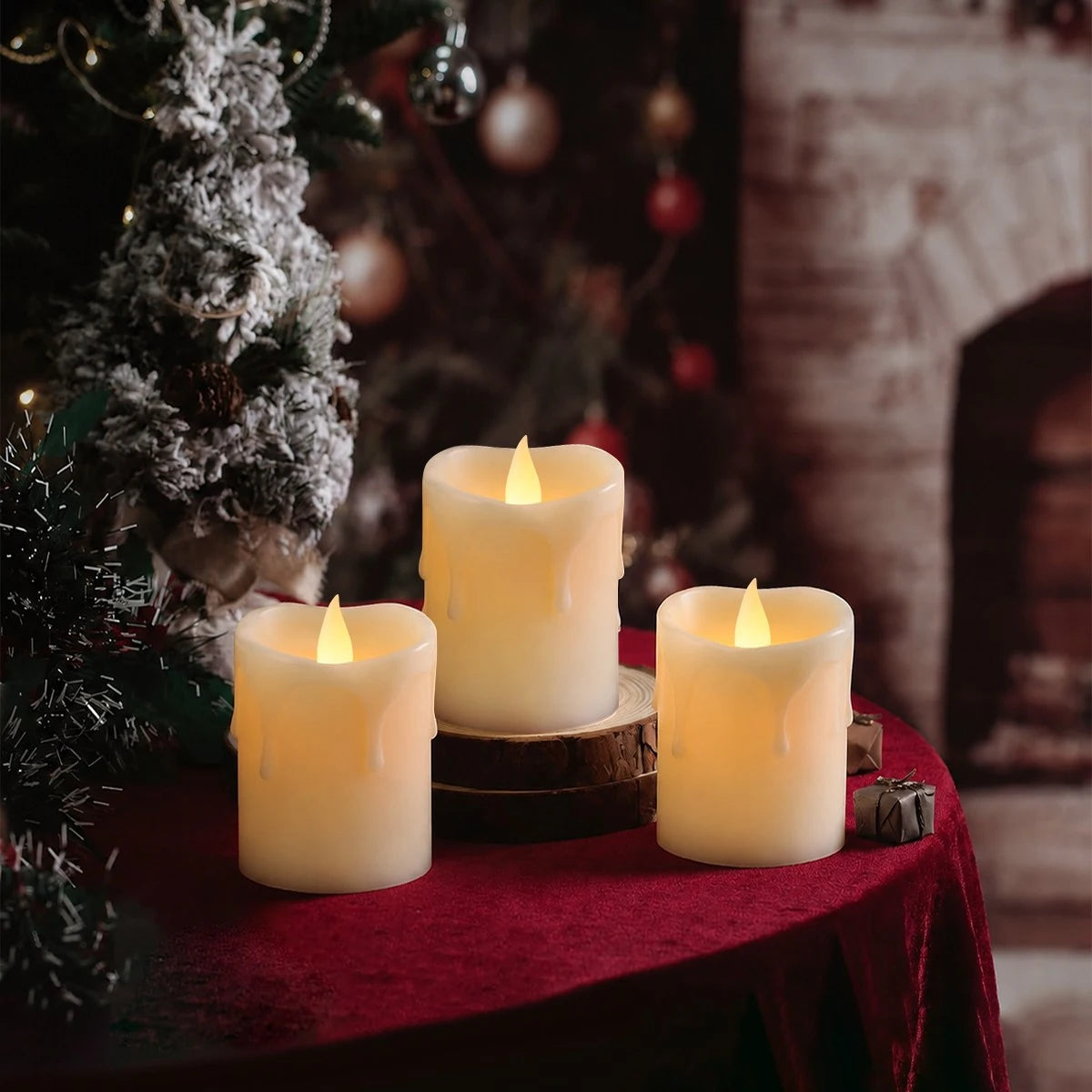 Antizer Lvory Drip Flameless Votive Candles 12 Pack × 36