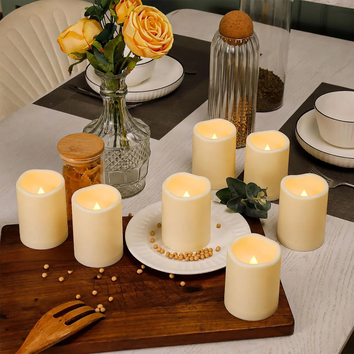 Antizer Lvory LED Flameless Paraffin Candle 12 Pack × 8