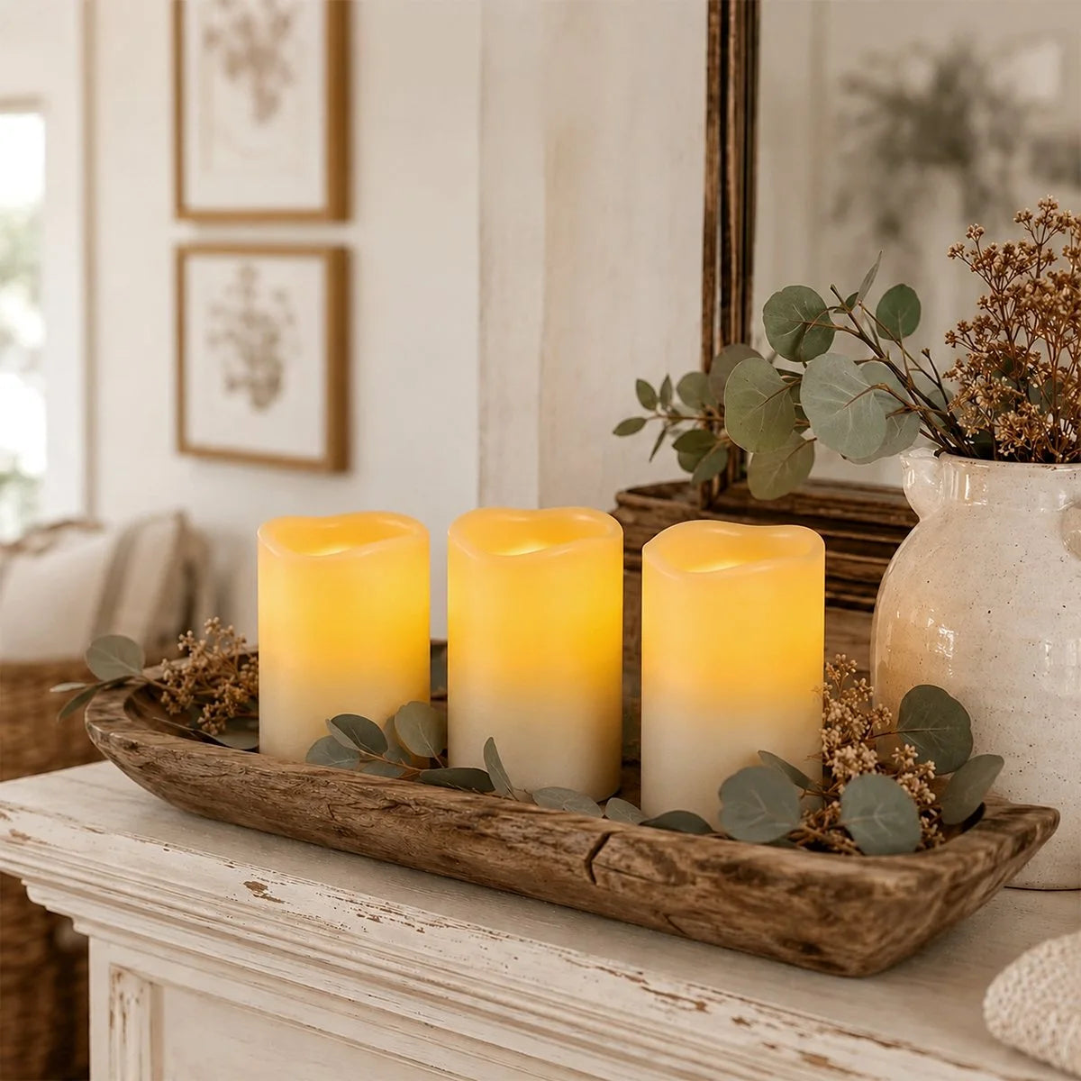 Antizer Lvory LED Flameless Paraffin Candle 12 Pack × 8