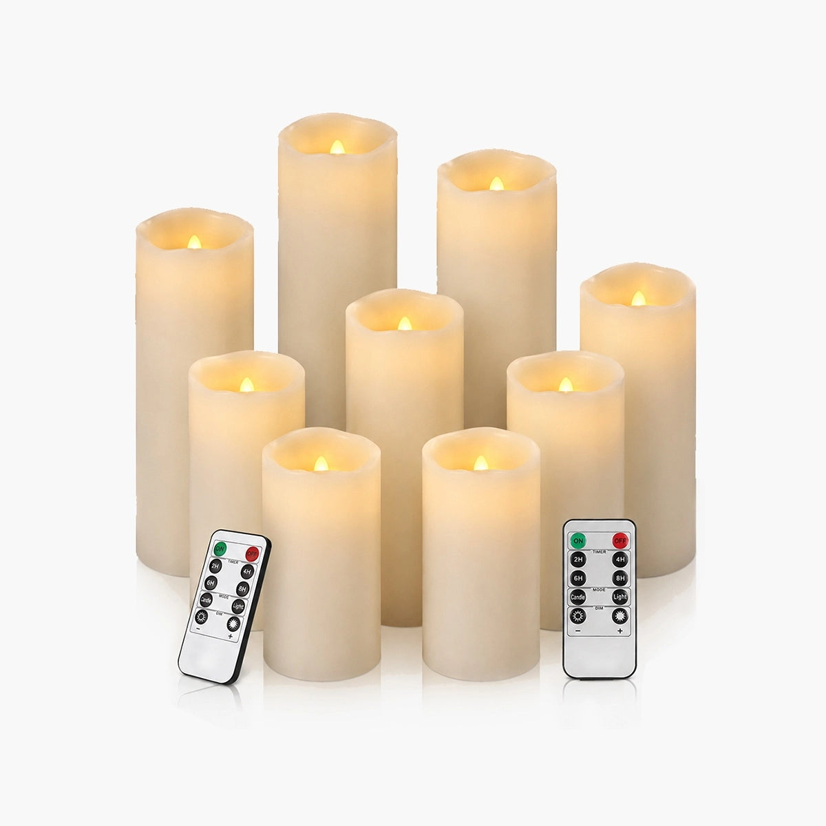 Antizer Lvory LED Flameless Paraffin Candle 9 Pack × 8