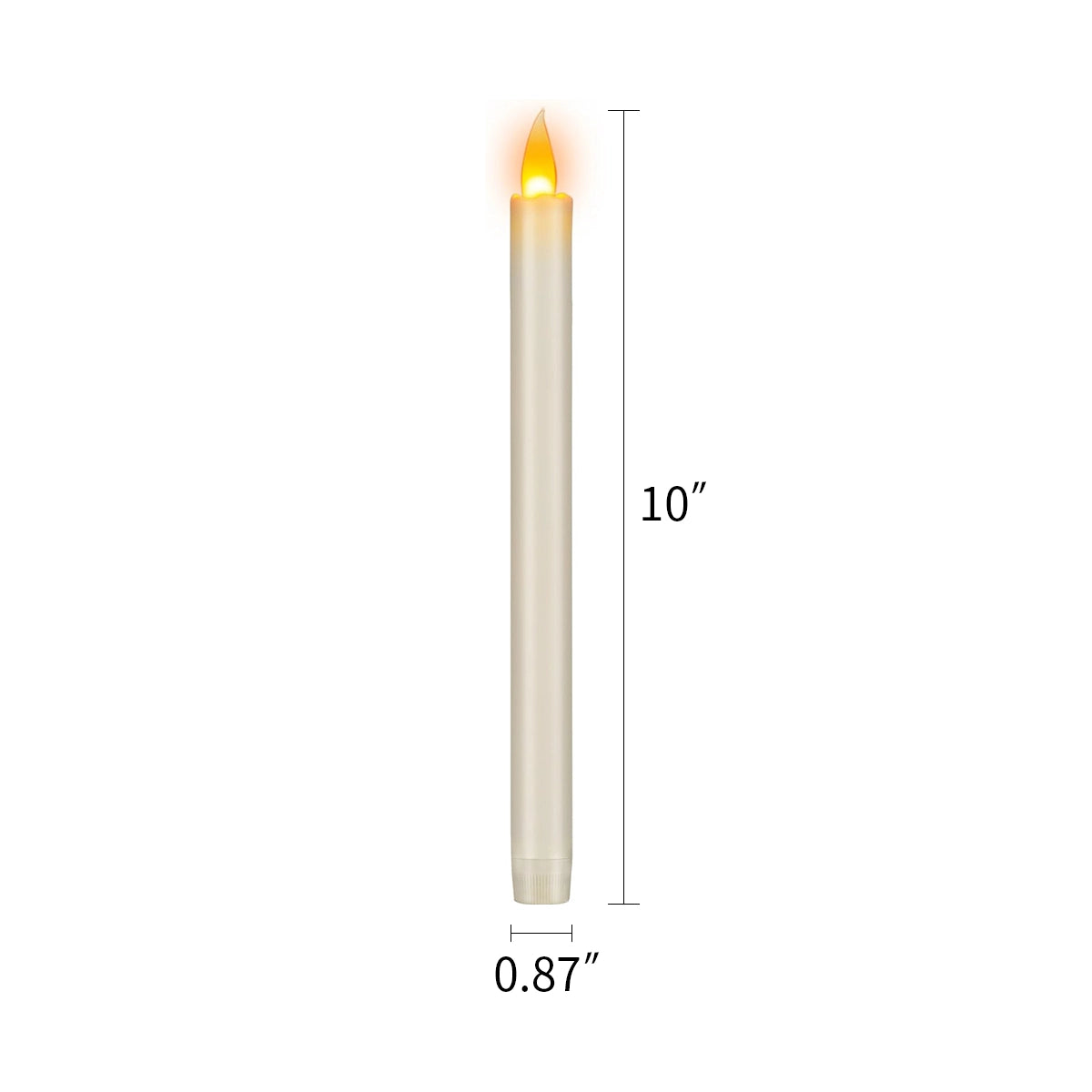 Antizer Lvory Smooth Flameless Taper Candle 24 Pack × 16