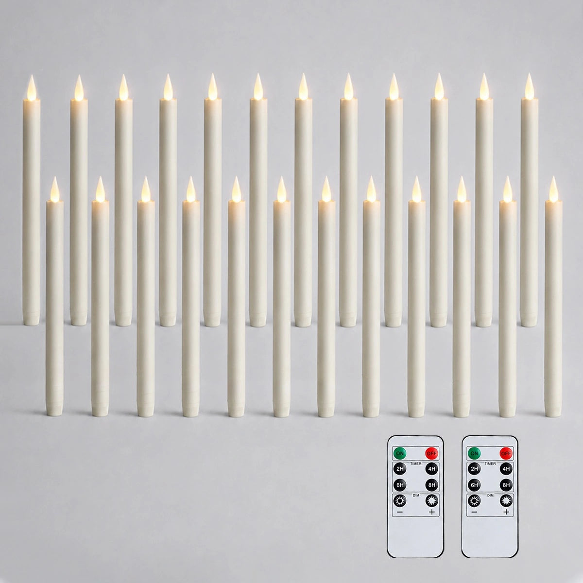Antizer Lvory Smooth Flameless Taper Candle 24 Pack × 16