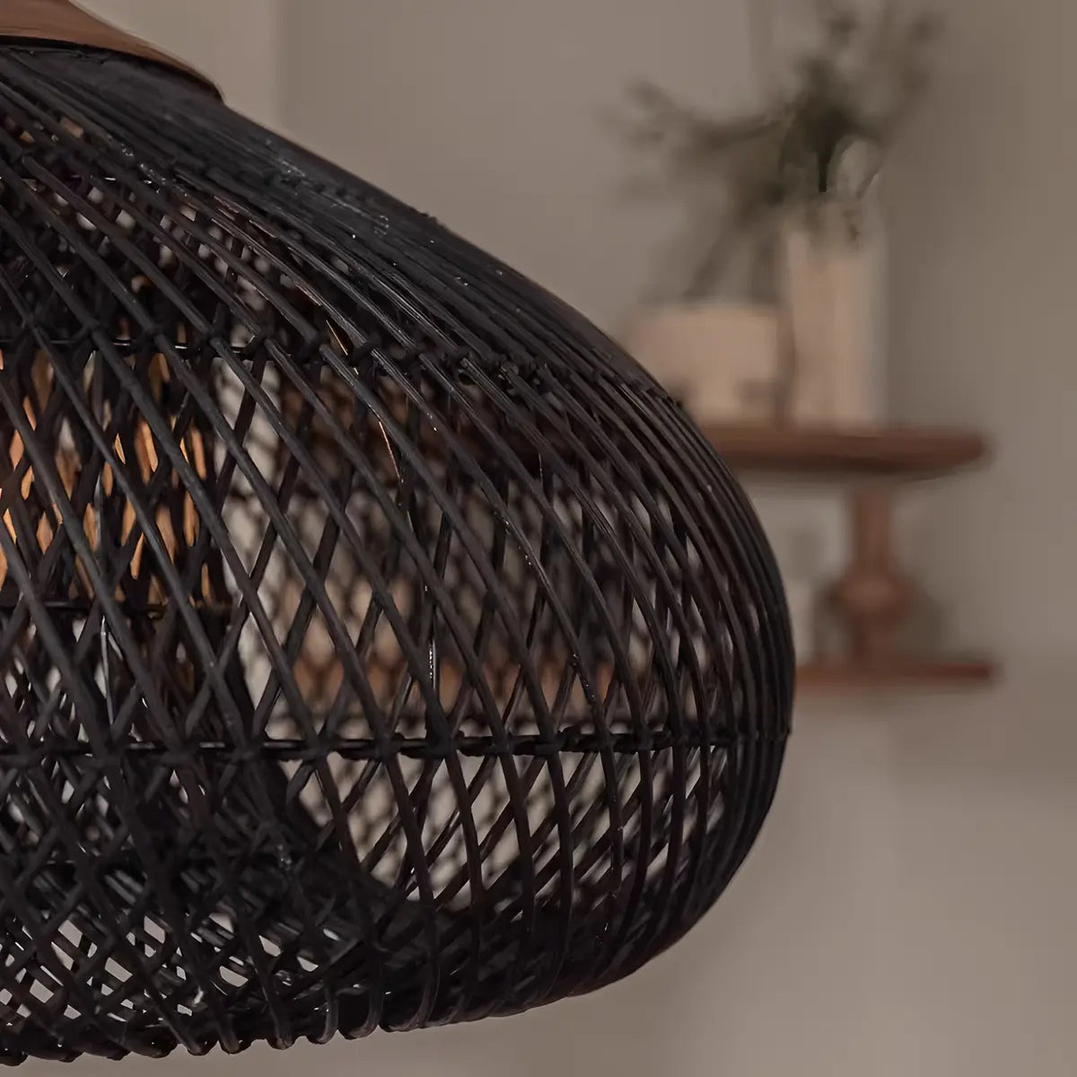 Antizer Rattan Lantern Pendant Light for Dining Room