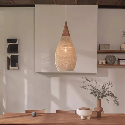 Antizer Rattan Lantern Pendant Light for Dining Room