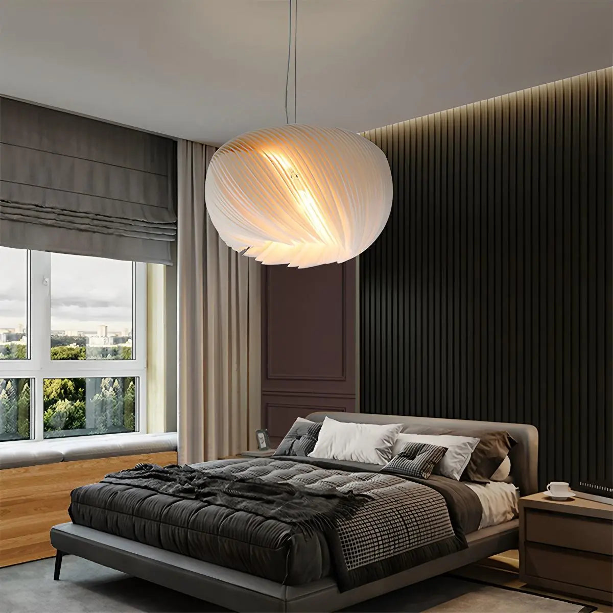 Antizer White Acrylic Petal Pendant Light for Living Room