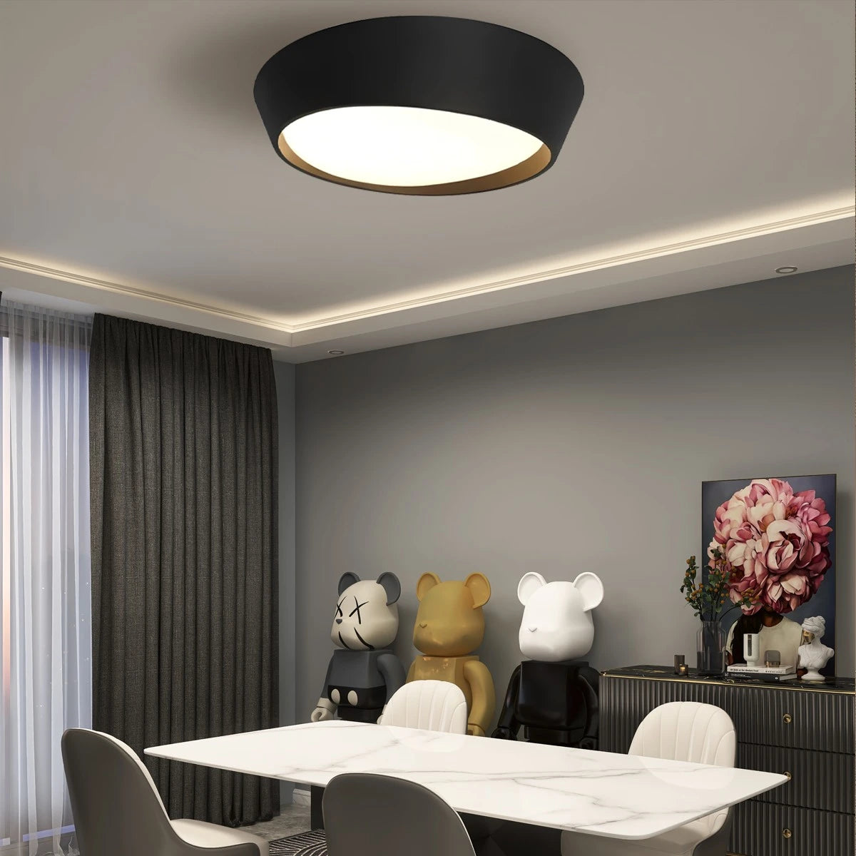Antizer Modern Round Acrylic Ceiling Light for Bedroom