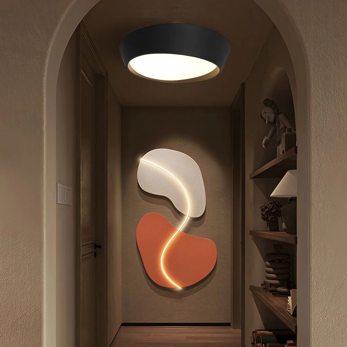 Antizer Modern Round Acrylic Ceiling Light for Bedroom