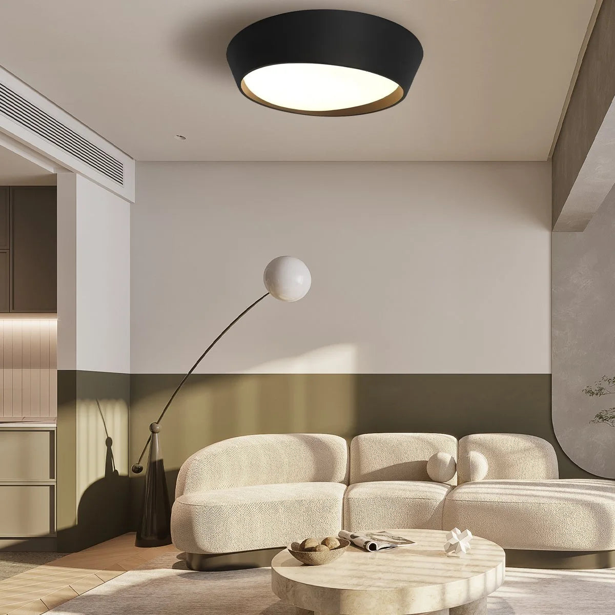 Antizer Modern Round Acrylic Ceiling Light for Bedroom