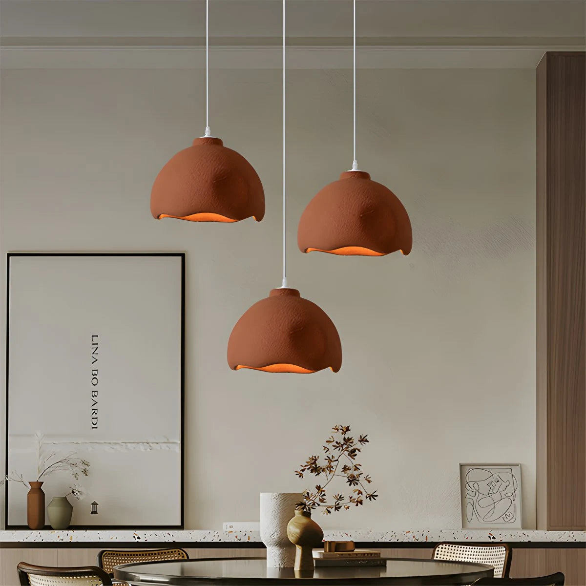 Antizer Micro Cement Pendant Light for Kitchen Dining Area