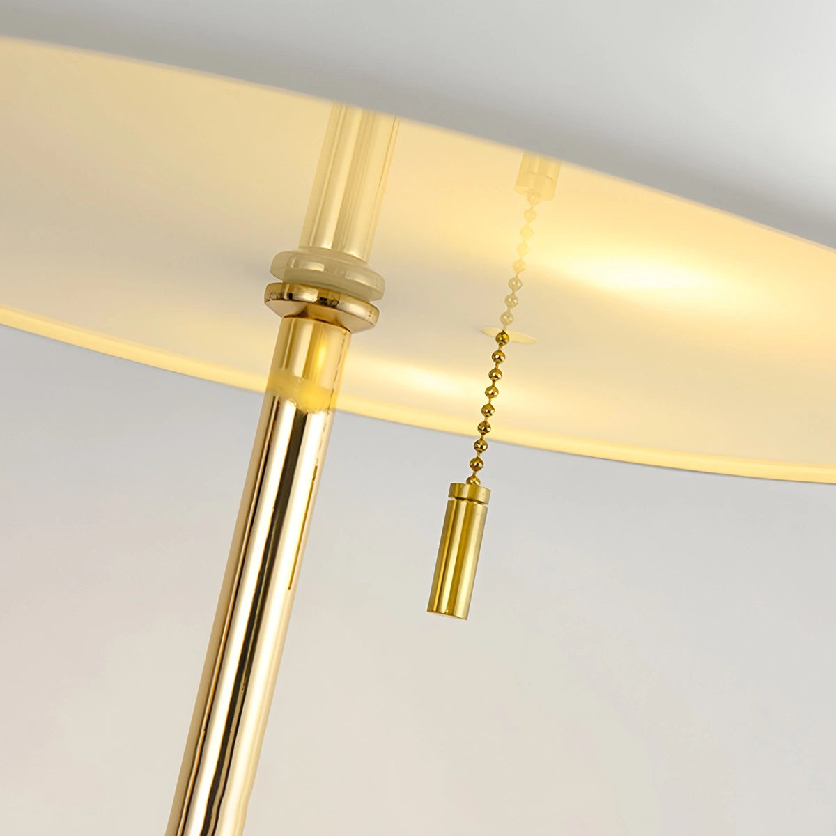 Antizer Mid-Century Round Table Lamp with Pull Chain