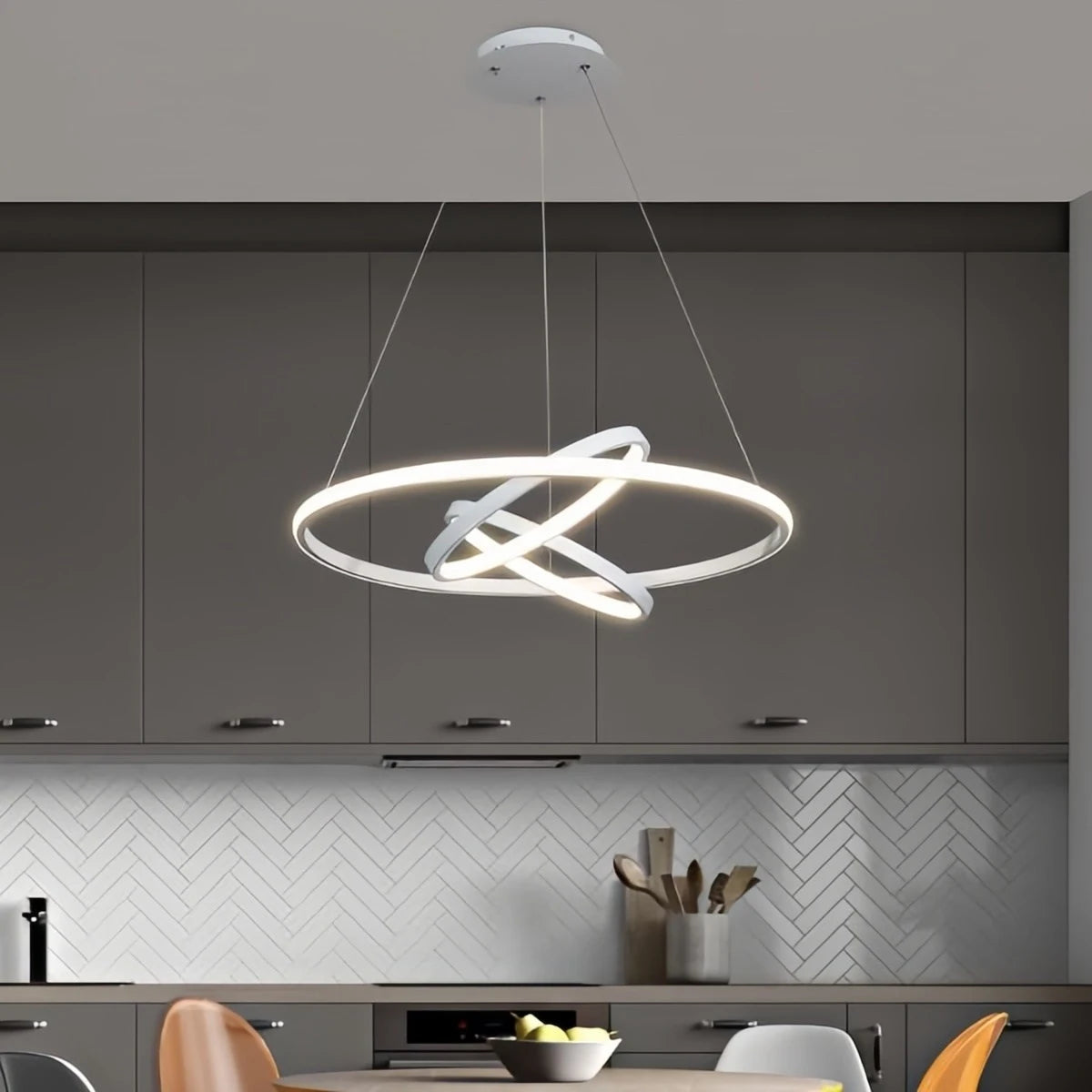 Antizer Minimalist Circular Chandelier Modern Lighting Fixture