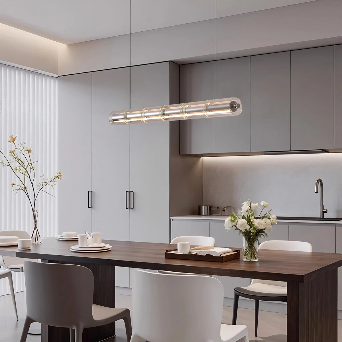 Antizer Minimalist Long Glass Pendant Light