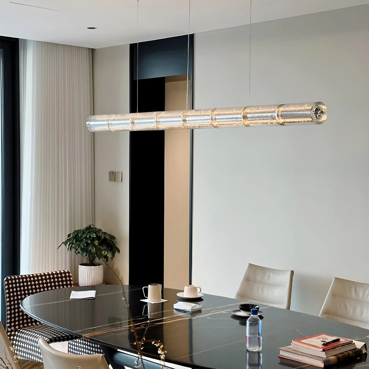 Antizer Minimalist Long Glass Pendant Light