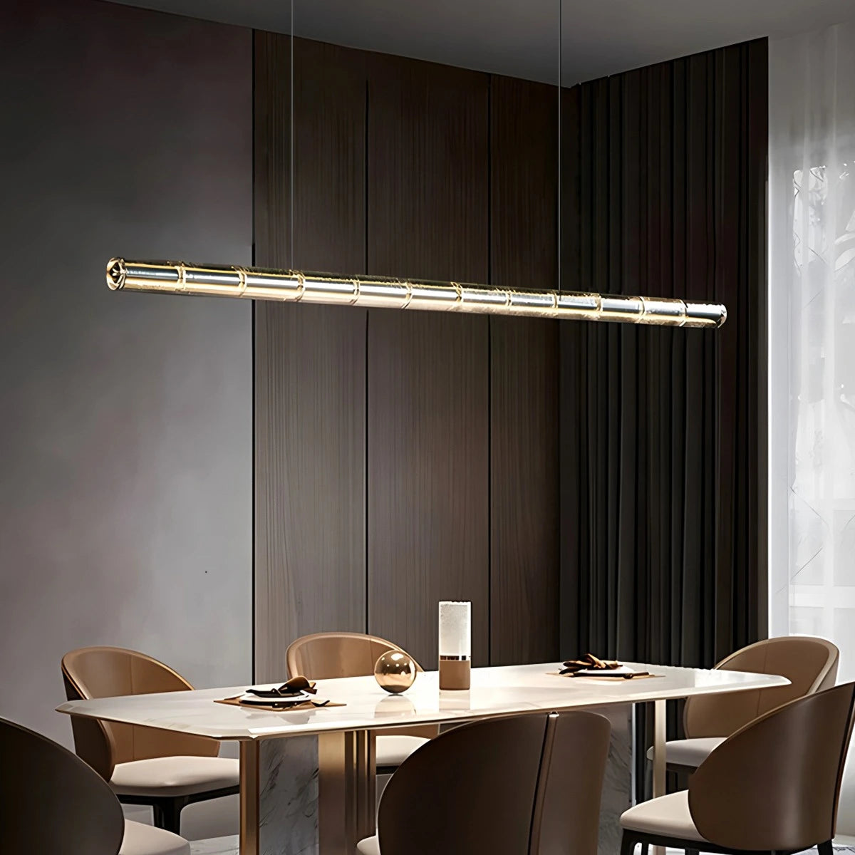 Antizer Minimalist Long Glass Pendant Light