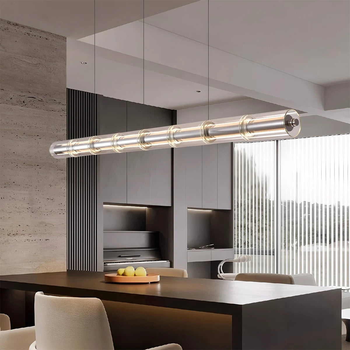 Antizer Minimalist Long Glass Pendant Light