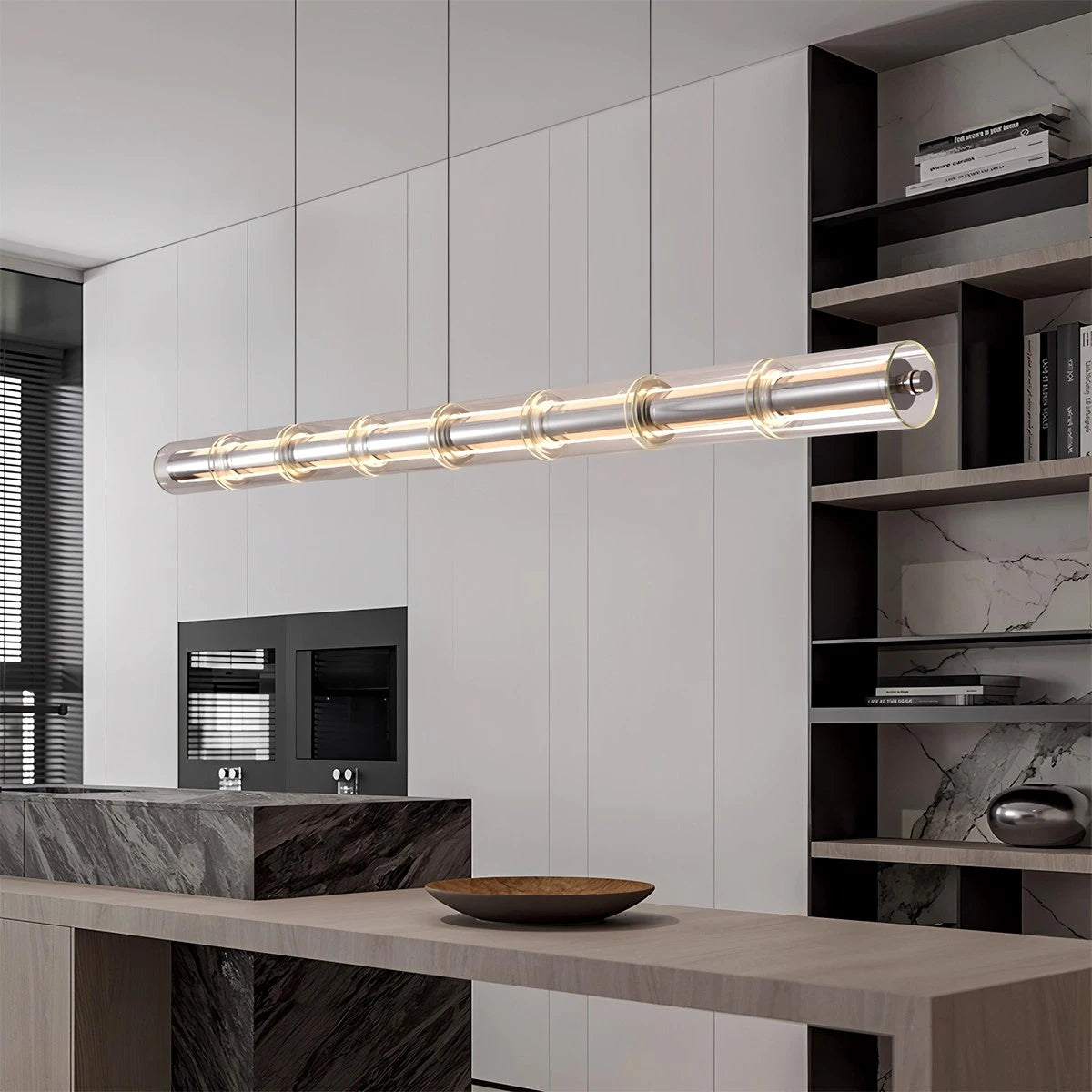 Antizer Minimalist Long Glass Pendant Light