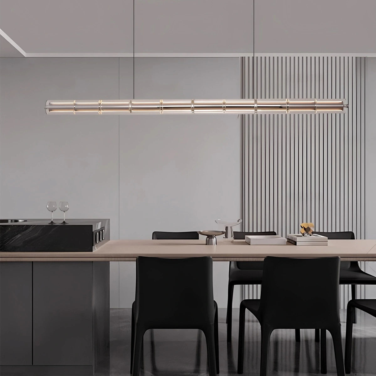 Antizer Minimalist Long Glass Pendant Light