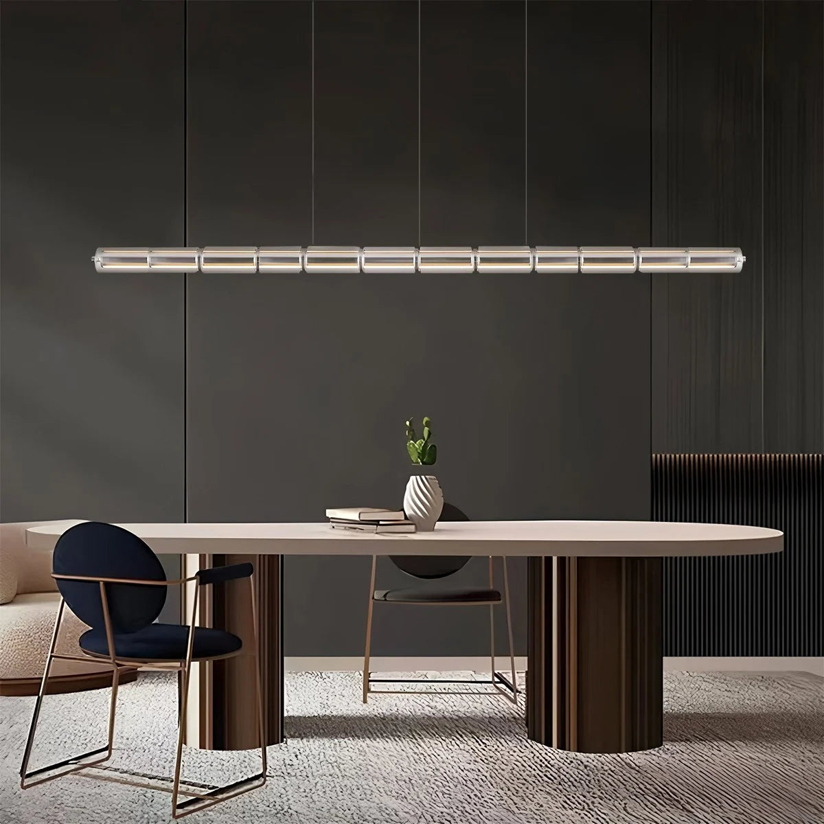 Antizer Minimalist Long Glass Pendant Light