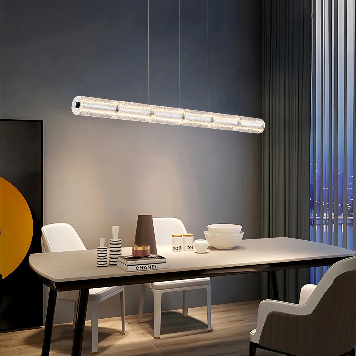 Antizer Minimalist Long Glass Pendant Light