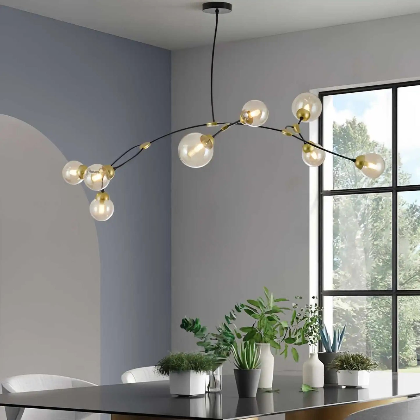 Antizer Minimalist Sputnik Globe Glass Chandelier