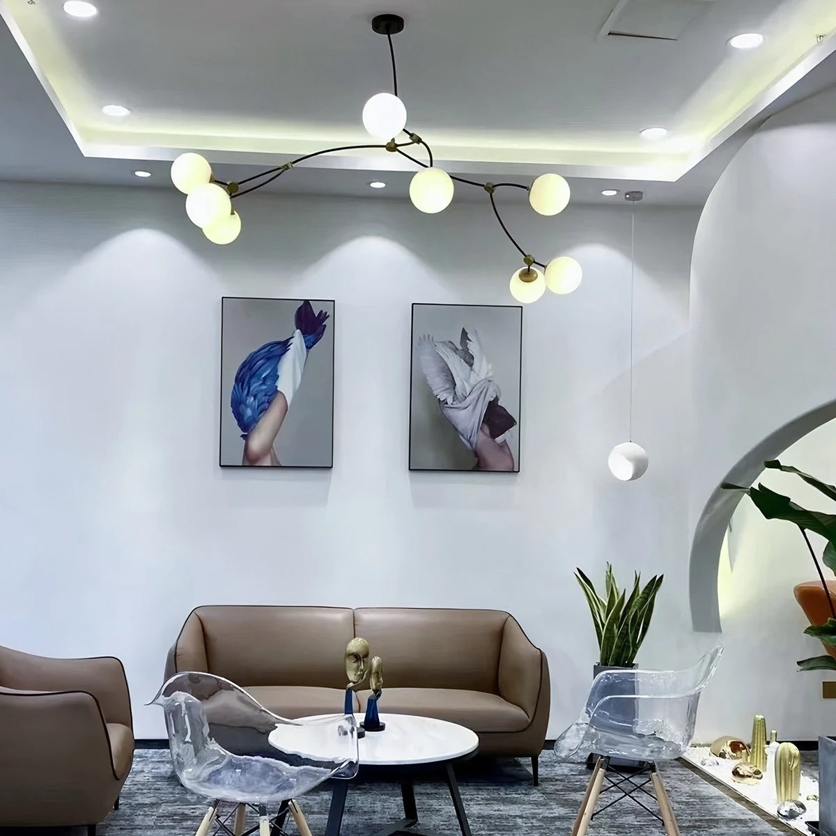 Antizer Minimalist Sputnik Globe Glass Chandelier