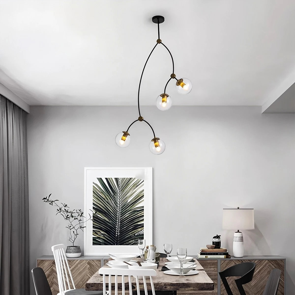 Antizer Minimalist Sputnik Globe Glass Chandelier