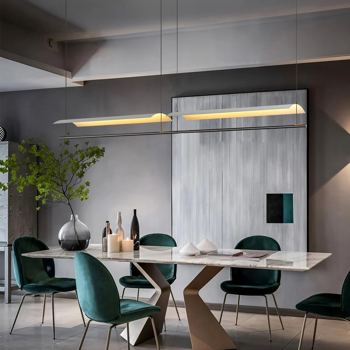 Antizer Minimalist Tile Shape Dining Room Pendant Light