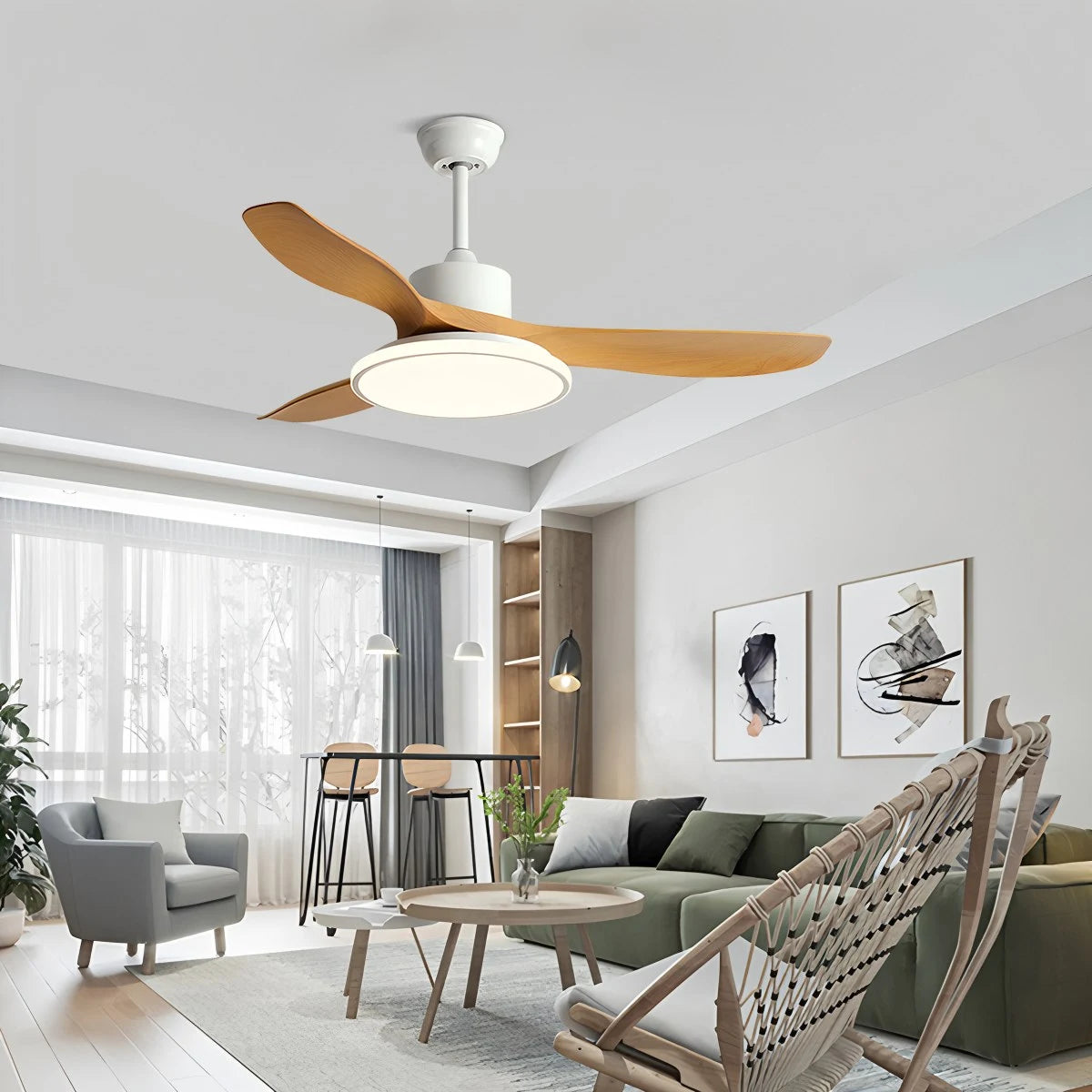Antizer Modern 3 Blade Ceiling Fan with Light