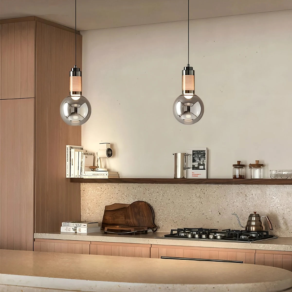 Antizer Industrial Glass Pendant Light for Bedroom