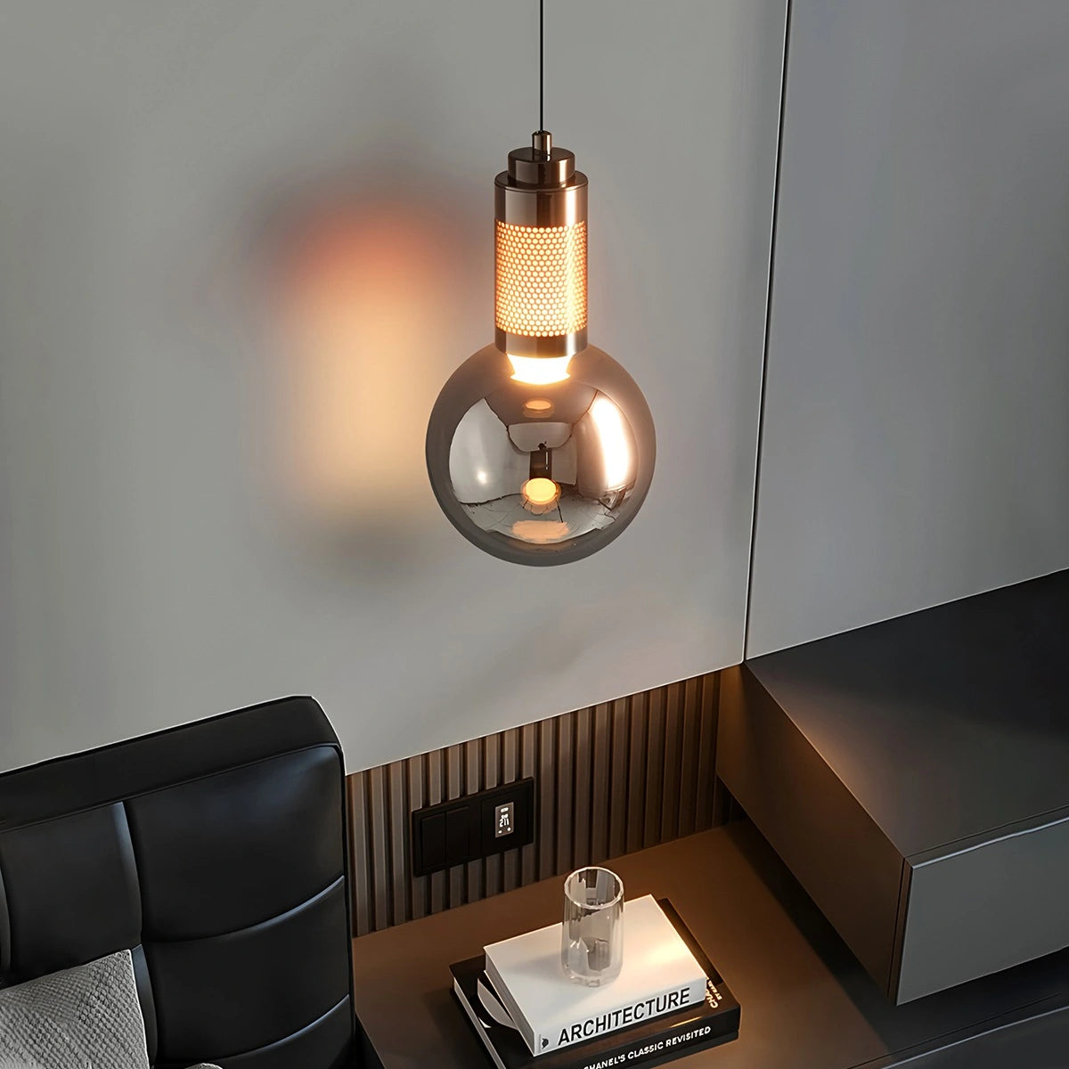 Antizer Industrial Glass Pendant Light for Bedroom