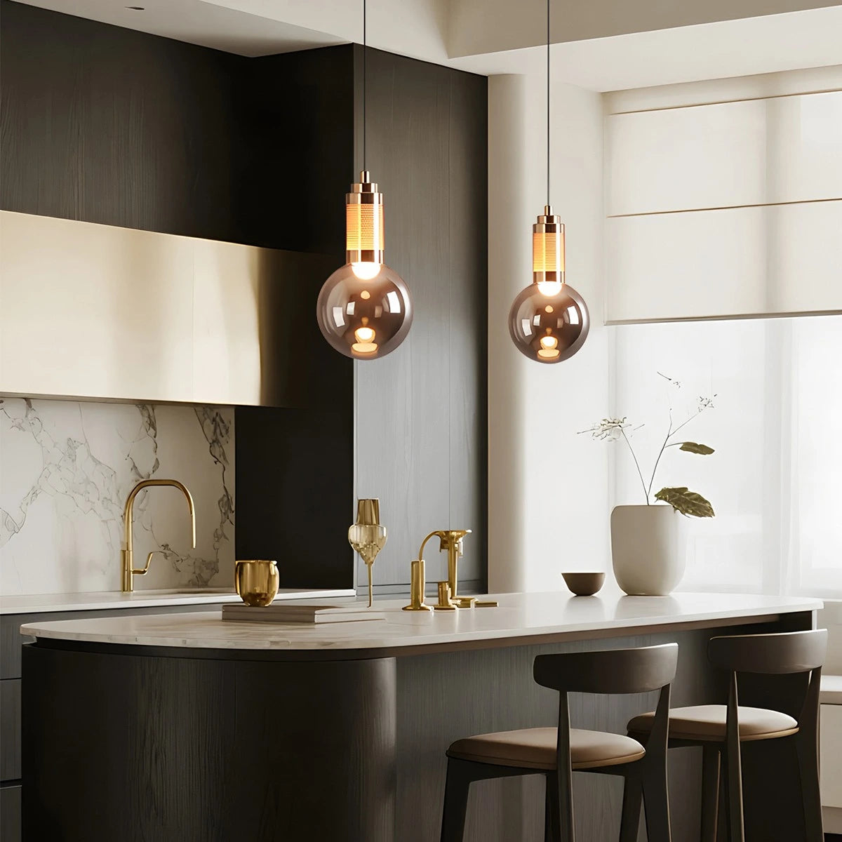 Antizer Industrial Glass Pendant Light for Bedroom