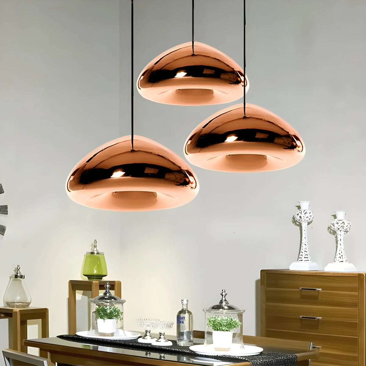 Antizer Modern Bread Shape Glass Pendant Light for Kitchen