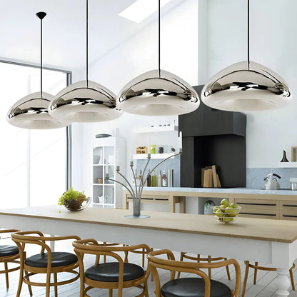 Antizer Modern Bread Shape Glass Pendant Light for Kitchen