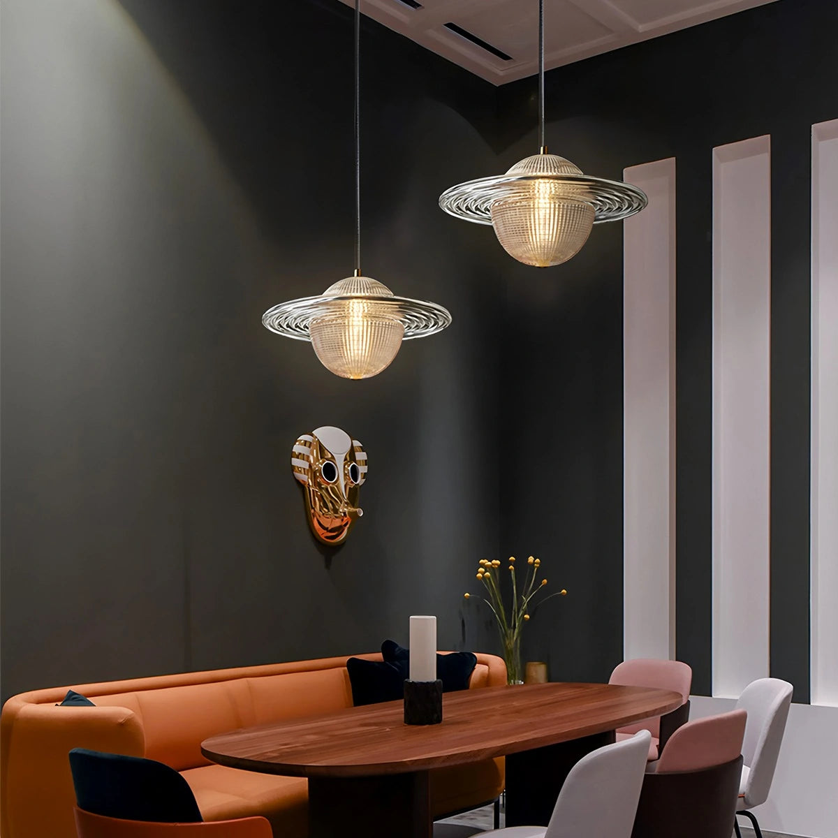 Antizer Modern Glass Planet Pendant Light
