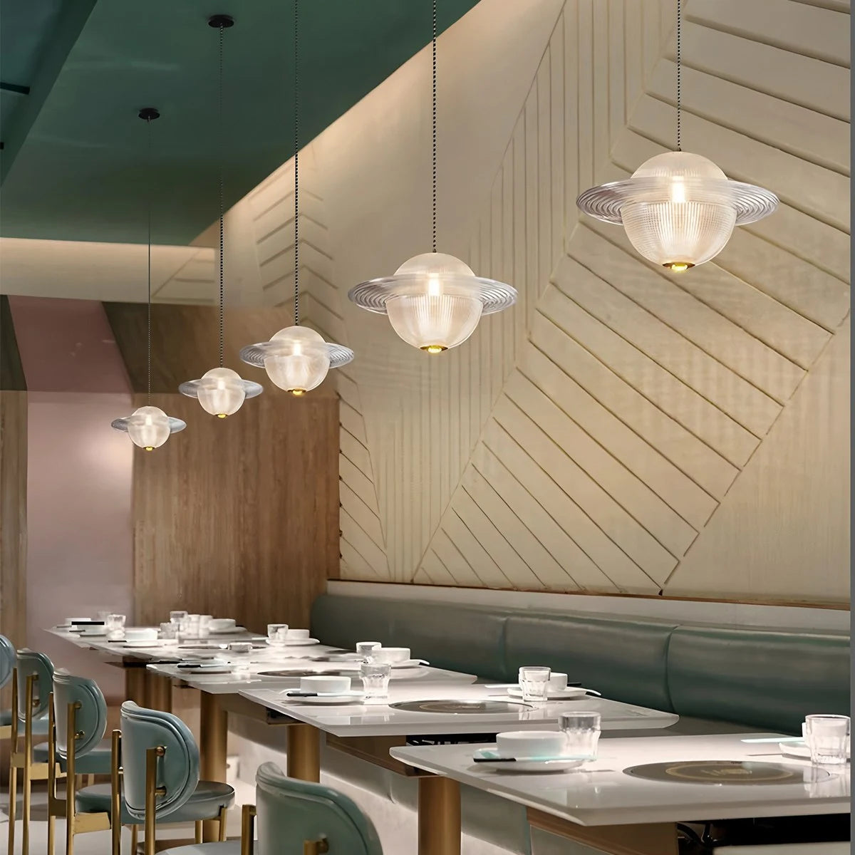 Antizer Modern Glass Planet Pendant Light