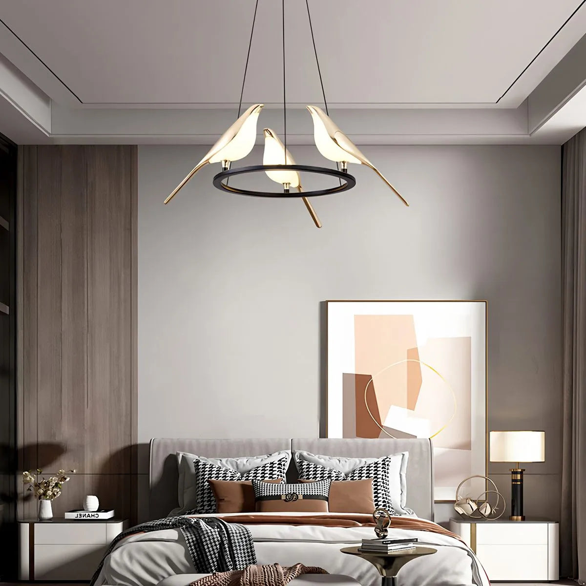 Antizer Modern Gold Birds LED Chandelier